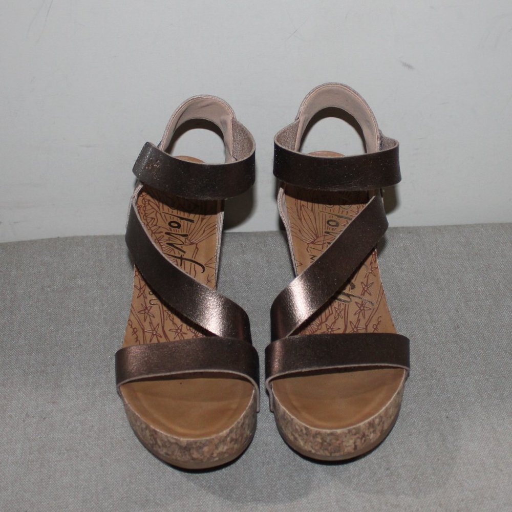 11a BLOWFISH MALIBU WEDGE PLATFORM SANDALS - 10 - BRONZE - Picture 2 of 8